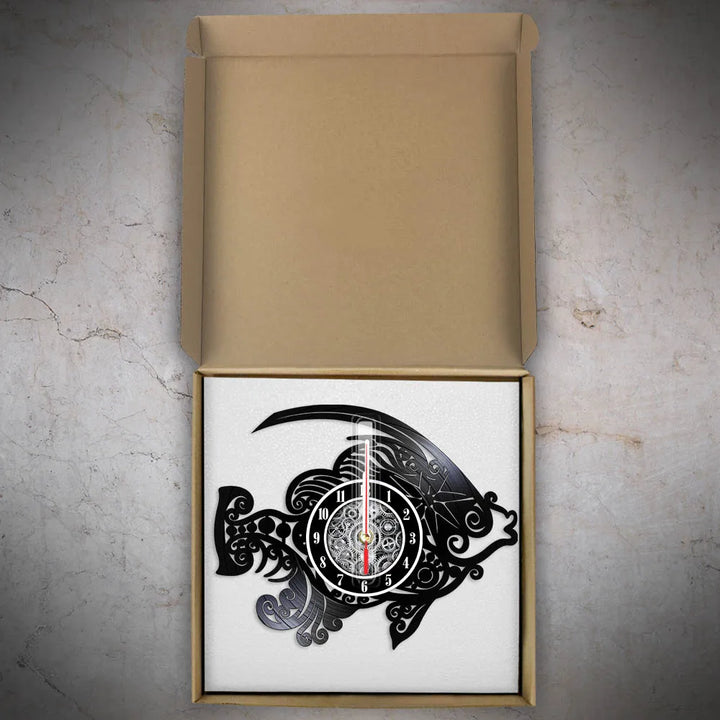 Steampunk Fish Vinyl Wall Clock package