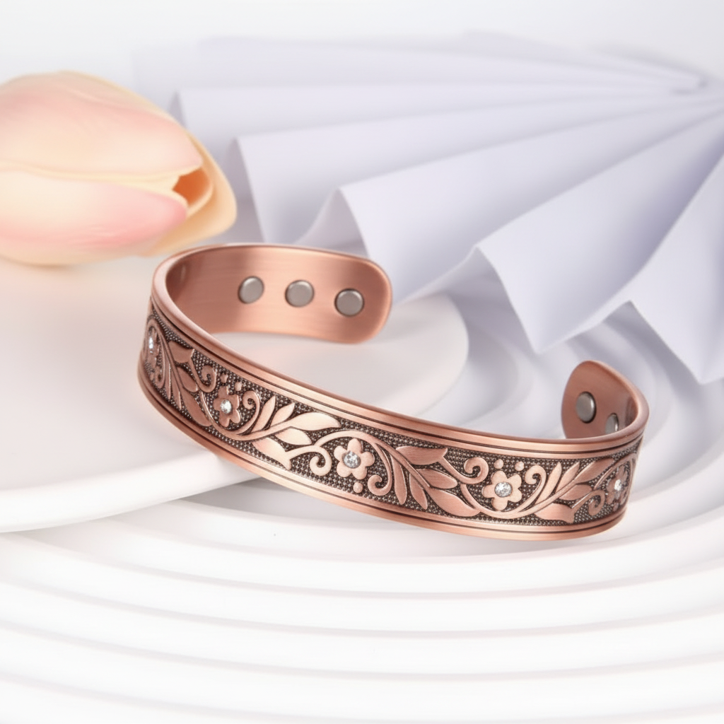 Steampunk Floral Magnetic Bracelet