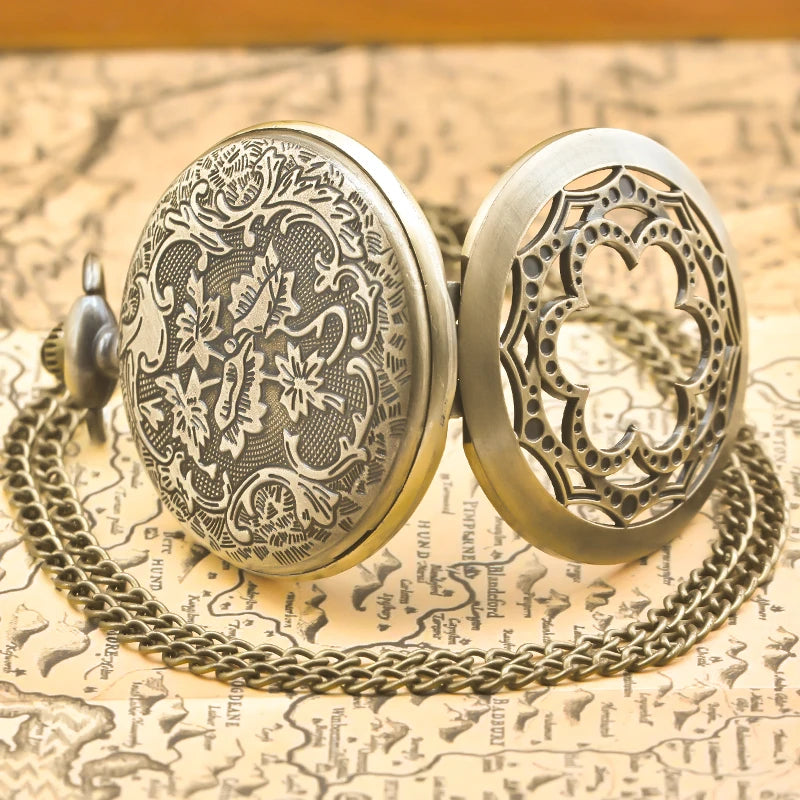 Steampunk Flower Pocket Watch detailed