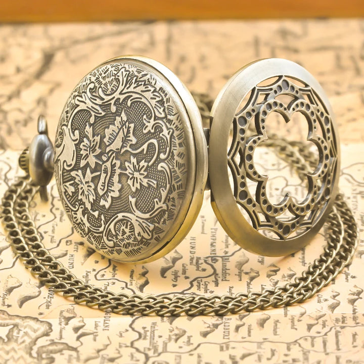 Steampunk Flower Pocket Watch detailed