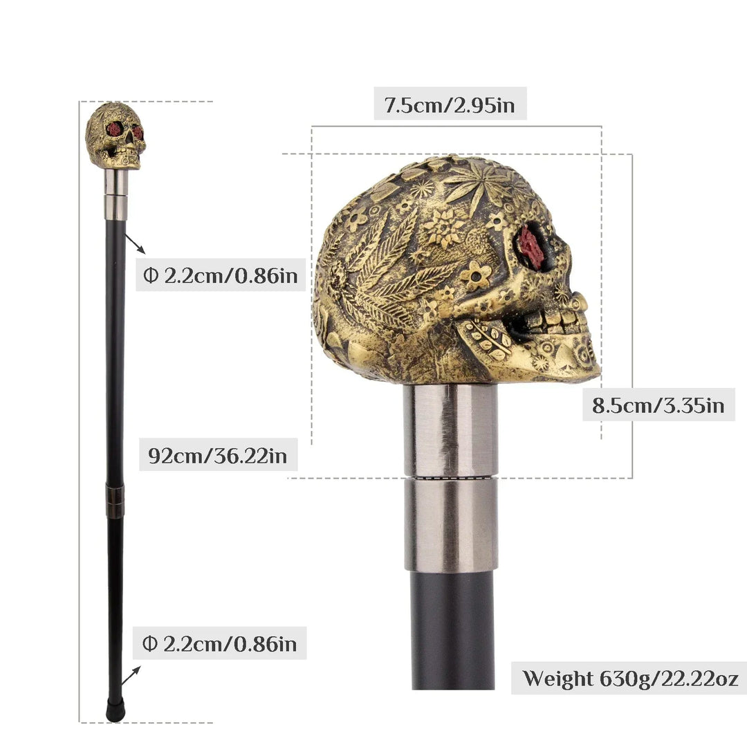 Steampunk Flower Skull Cane elegant