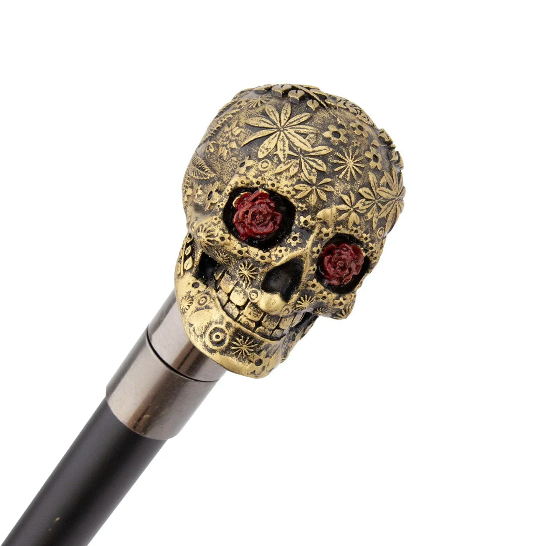 Steampunk Flower Skull Cane fashion