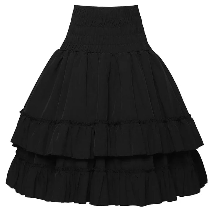 Steampunk Frilly Midi Skirt With Lacing unique