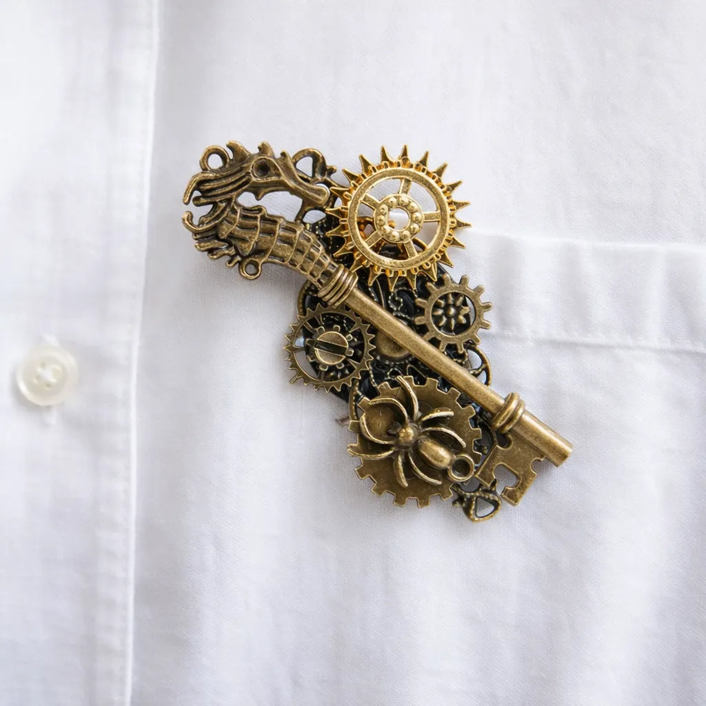 Steampunk Gear Brooch