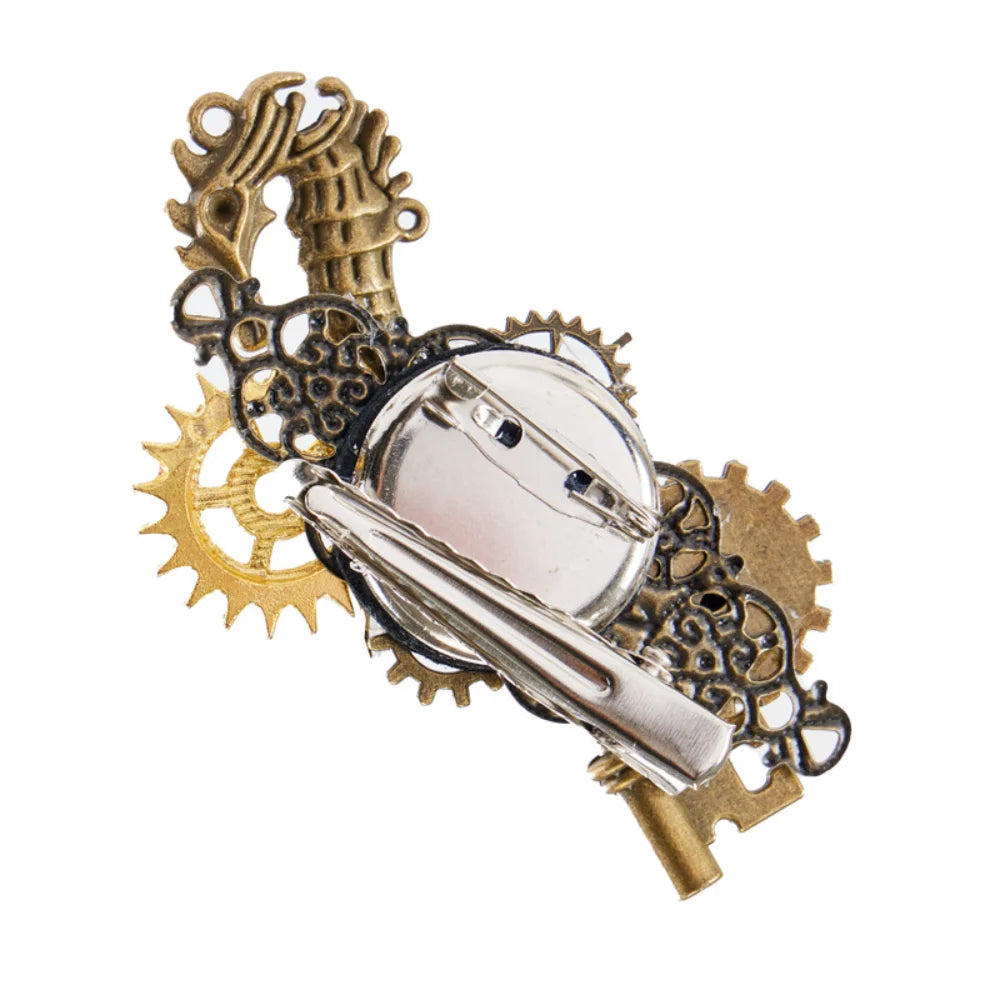 Steampunk Gear Brooch Back