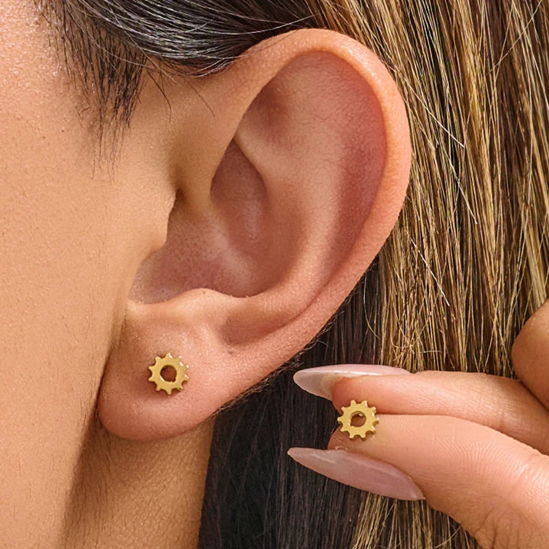 Steampunk Gear Ear Studs unique