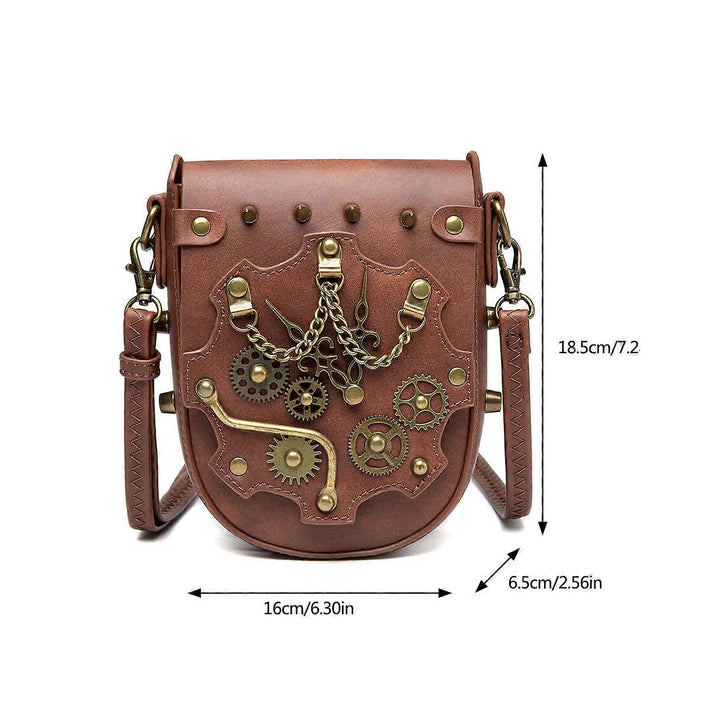 Steampunk Gear Shoulder Bag With Chain