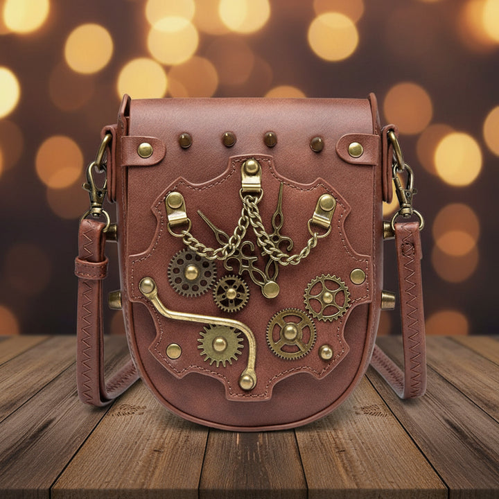 Steampunk Gear Shoulder Bag With Chain chic