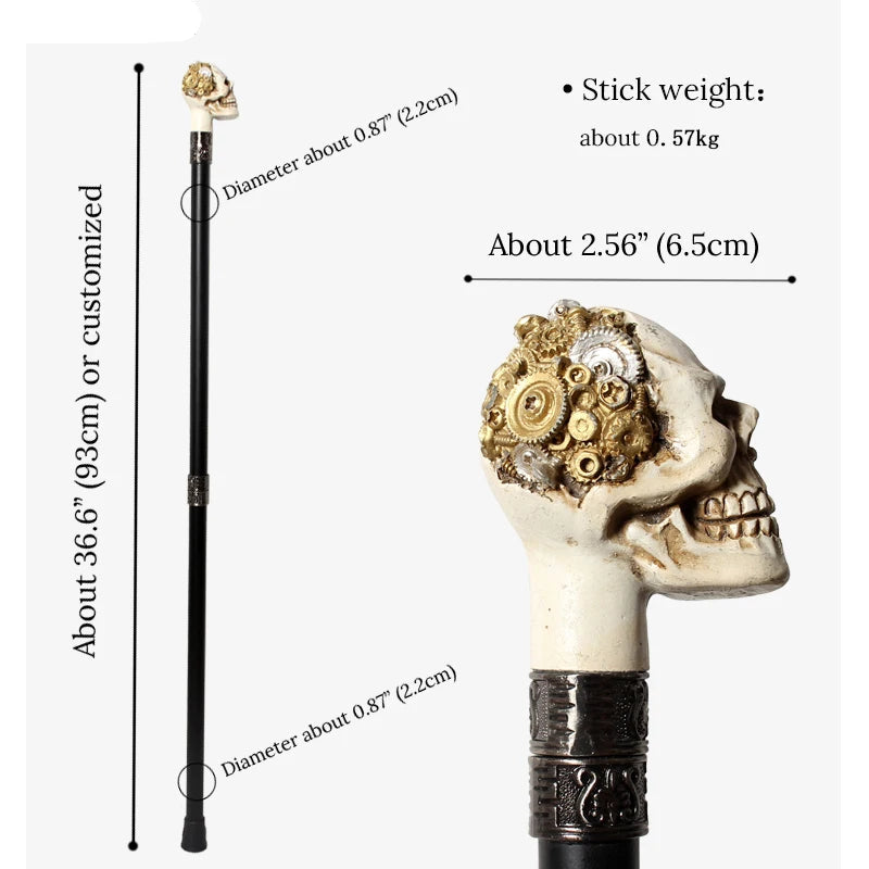 Steampunk Gear Skull Cane stylish