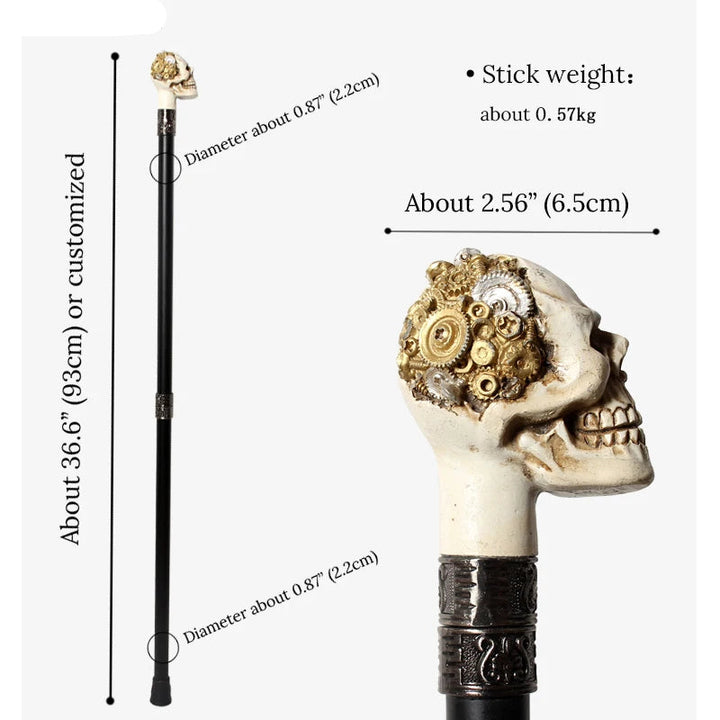 Steampunk Gear Skull Cane stylish