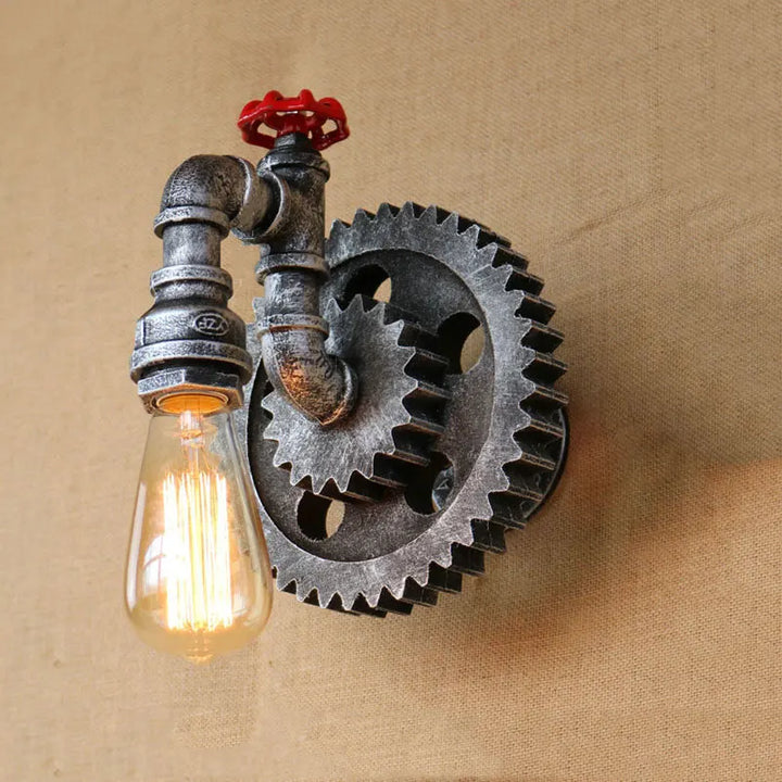 Steampunk Gear Wall Lamp