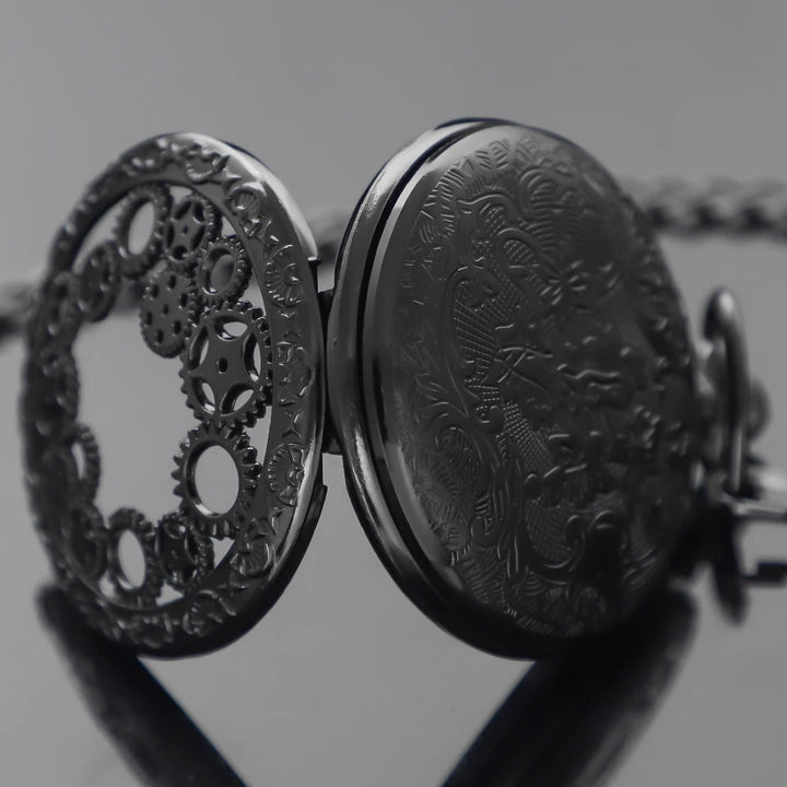 Steampunk Gears Compass Black