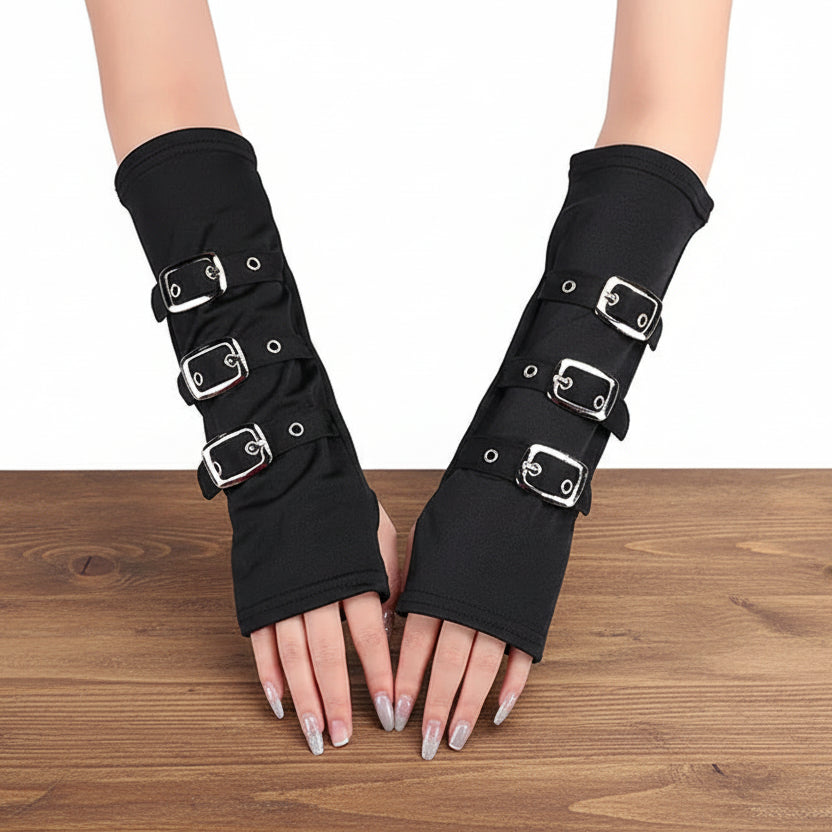 Steampunk Gloves With Adjustable Buckles