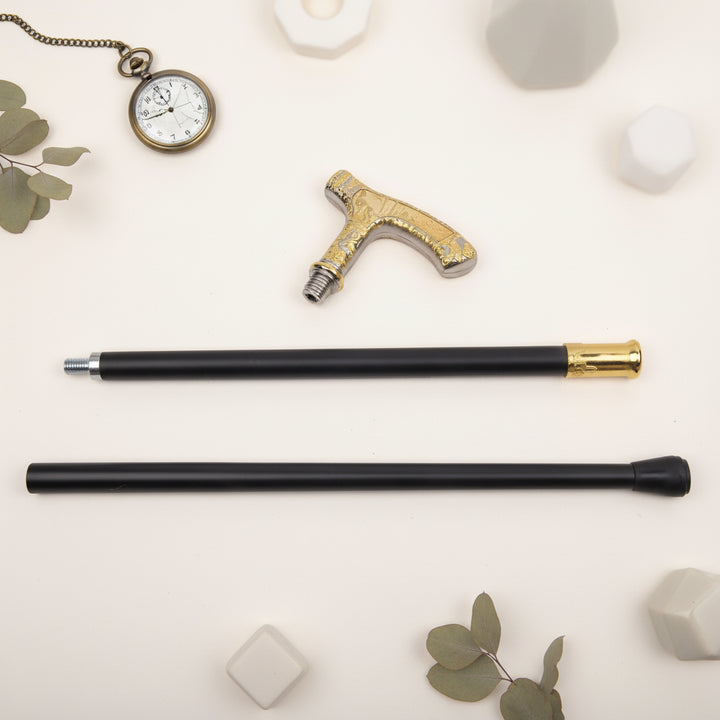 Steampunk Golden Wolf Cane