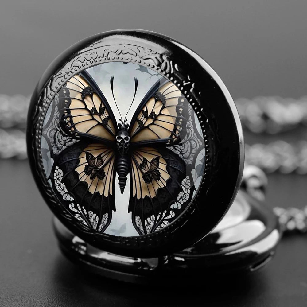 Steampunk Gothic Butterfly Pocket Watch