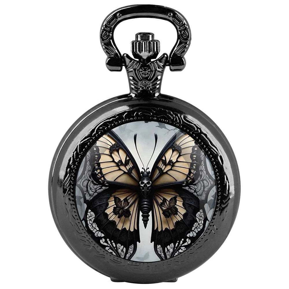 Steampunk Gothic Butterfly Pocket Watch refined