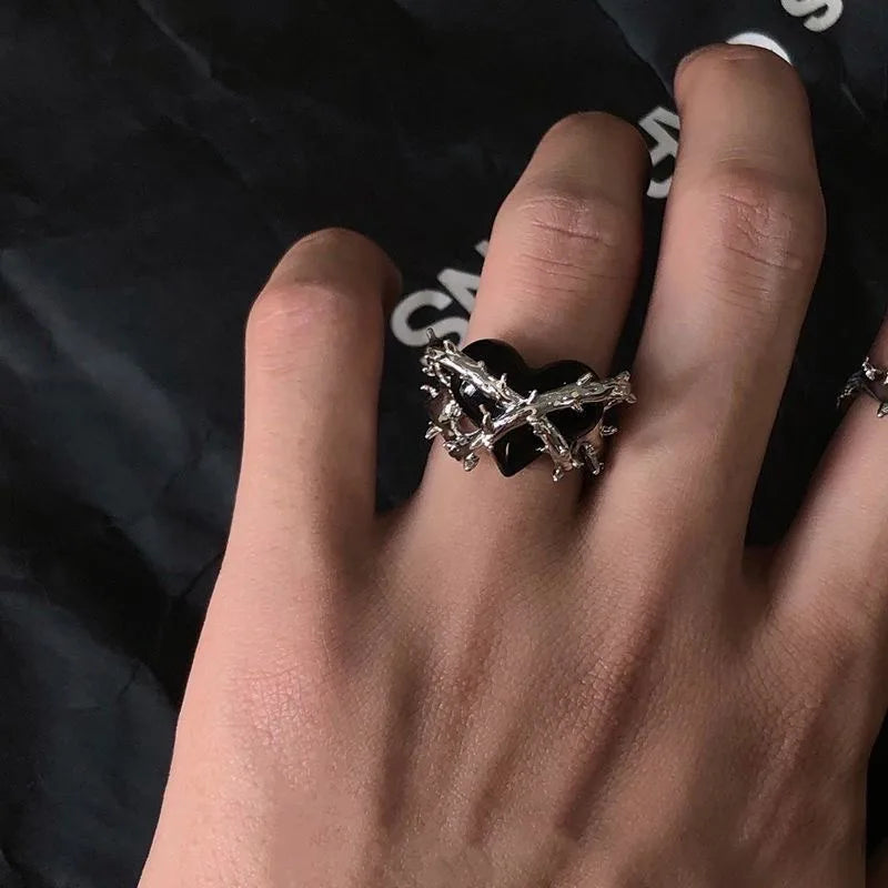 Steampunk Gothic Heart Ring chic