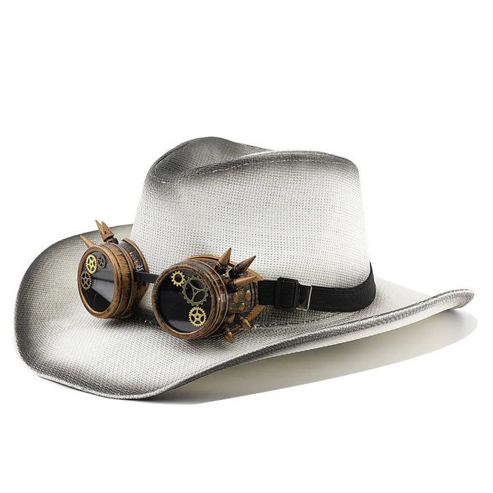Steampunk Gradient Summer Hat With Goggles – bold gradient