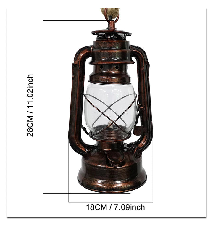 Steampunk Hanging Lantern with a Cord Measurement