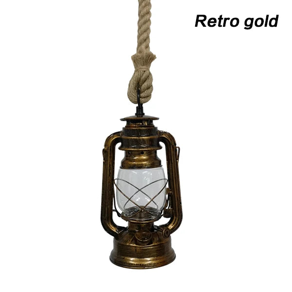 Steampunk Hanging Lantern with a Cord Retro Gold