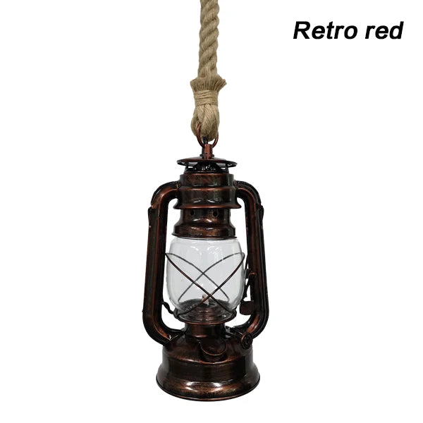 Steampunk Hanging Lantern with a Cord Retro Red