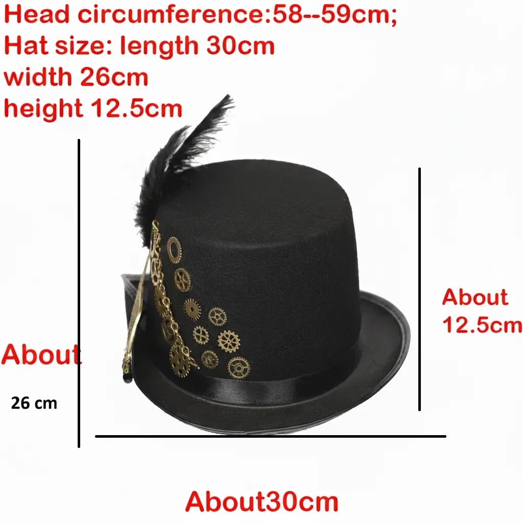 Steampunk Hat Feathers Detail