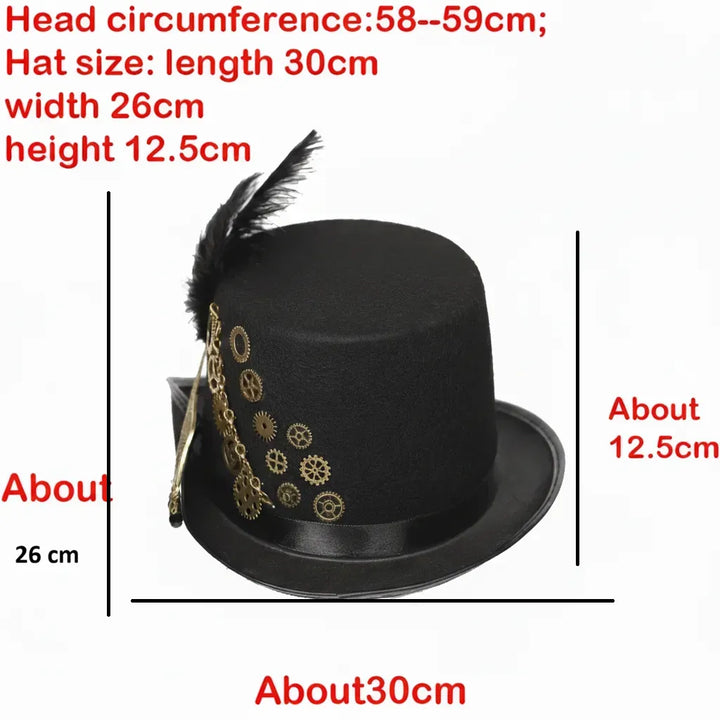 Steampunk Hat Feathers Detail