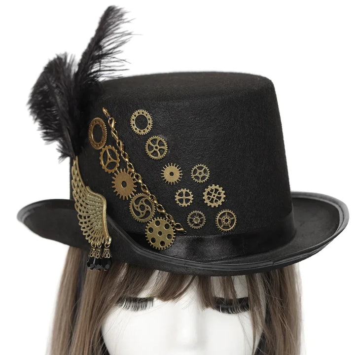 Steampunk Hat Feathers Unique