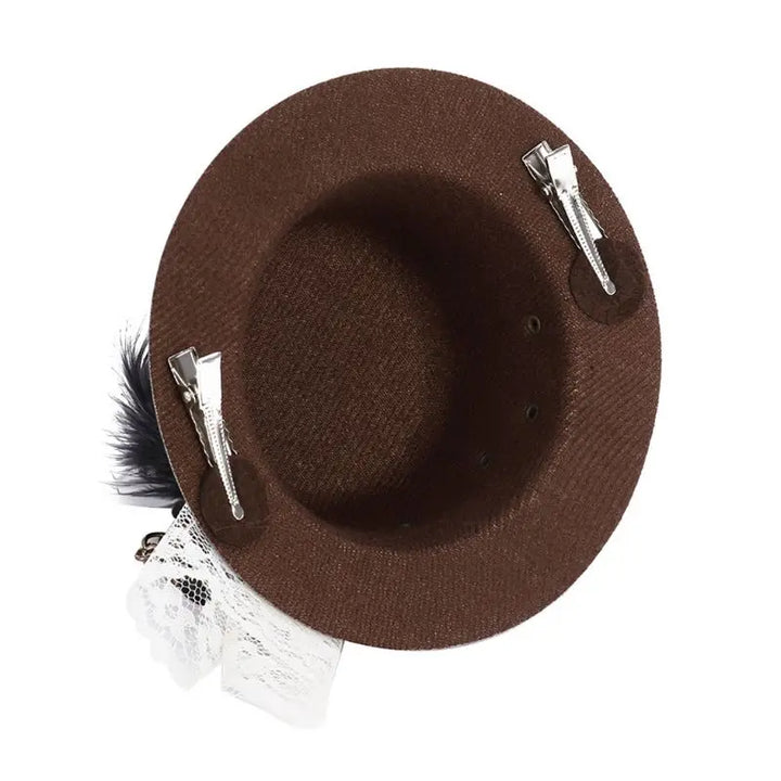 Steampunk Hat With Gears and Feathers – classic steampunk