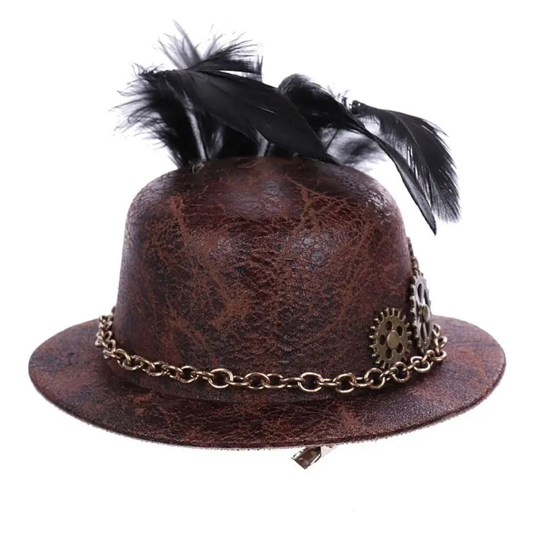 Steampunk Hat With Gears and Feathers – gothic look