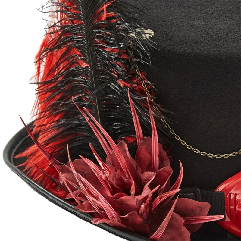 Steampunk Hat With Watch and Feathers classic