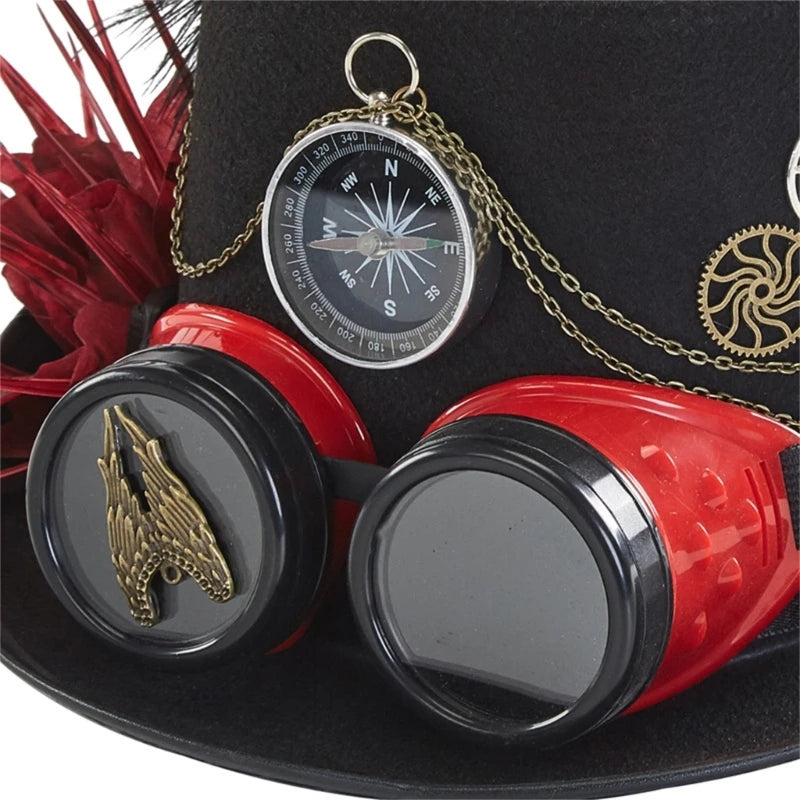 Steampunk Hat With Watch and Feathers