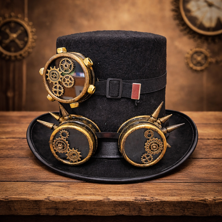 Steampunk Hat with Double Goggles