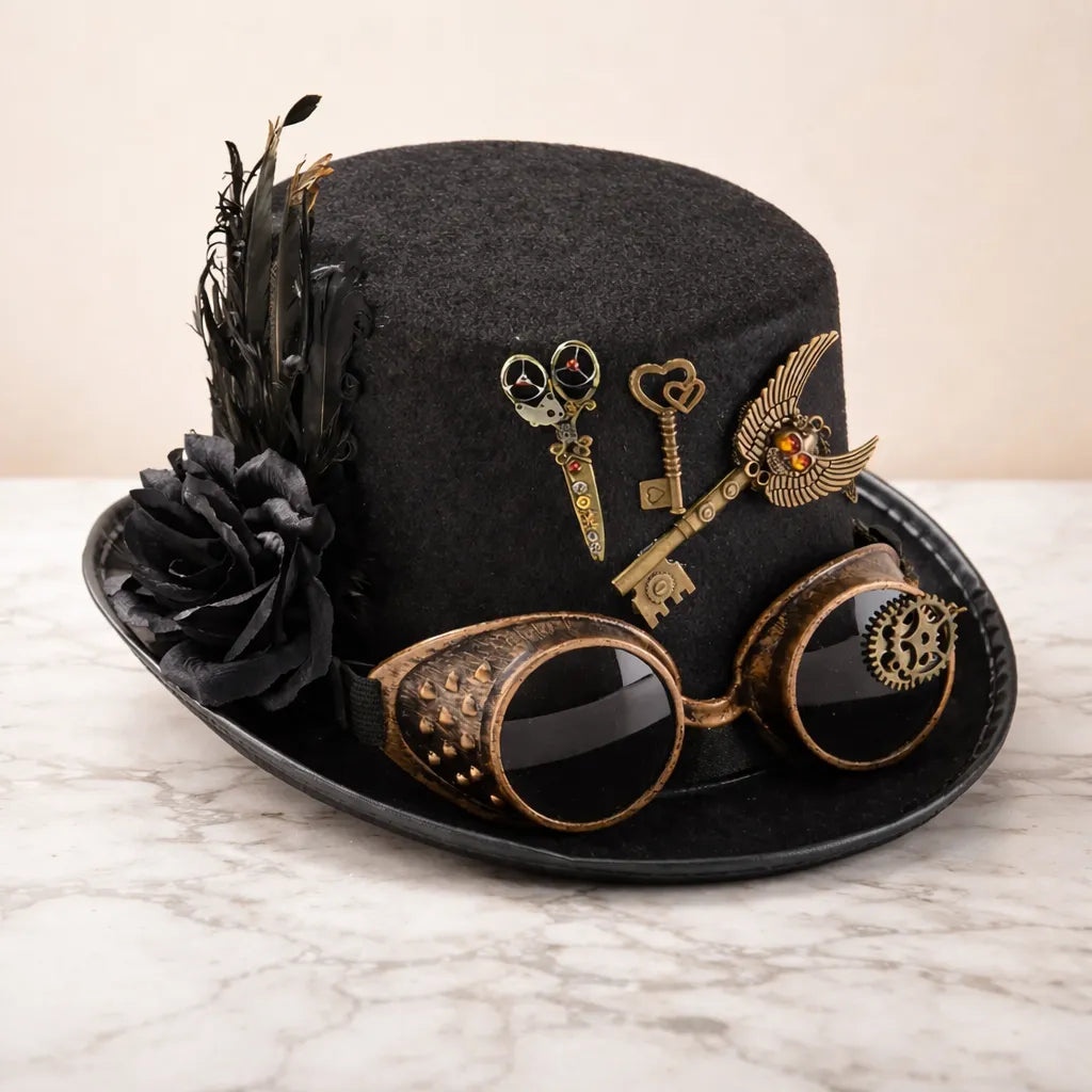 Steampunk Hat with a Key Stylish