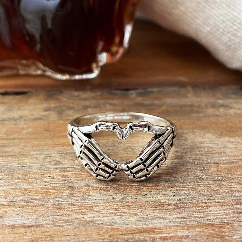 Steampunk Heart Hands Ring chic