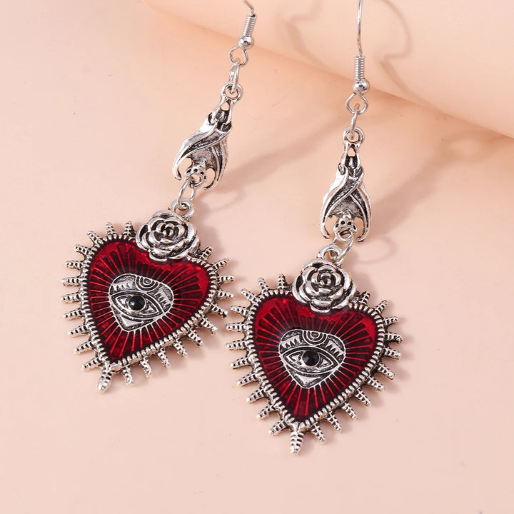 Steampunk Heart Motif Earrings Design