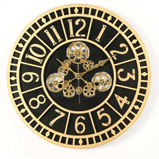 Steampunk  Industrial Art Clock Gold
