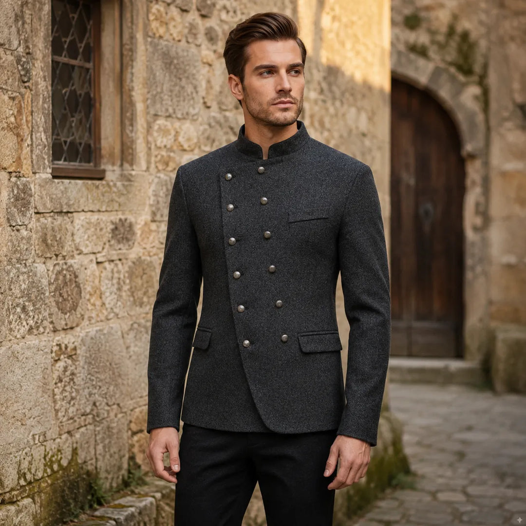 Steampunk Jacket With Slanted Buttons