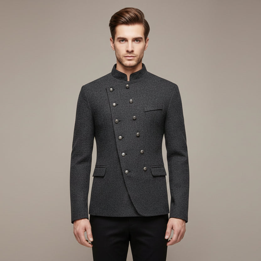         Steampunk Jacket With Slanted Buttons