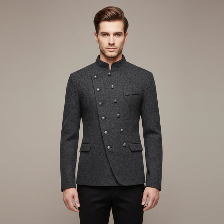        Steampunk Jacket With Slanted Buttons