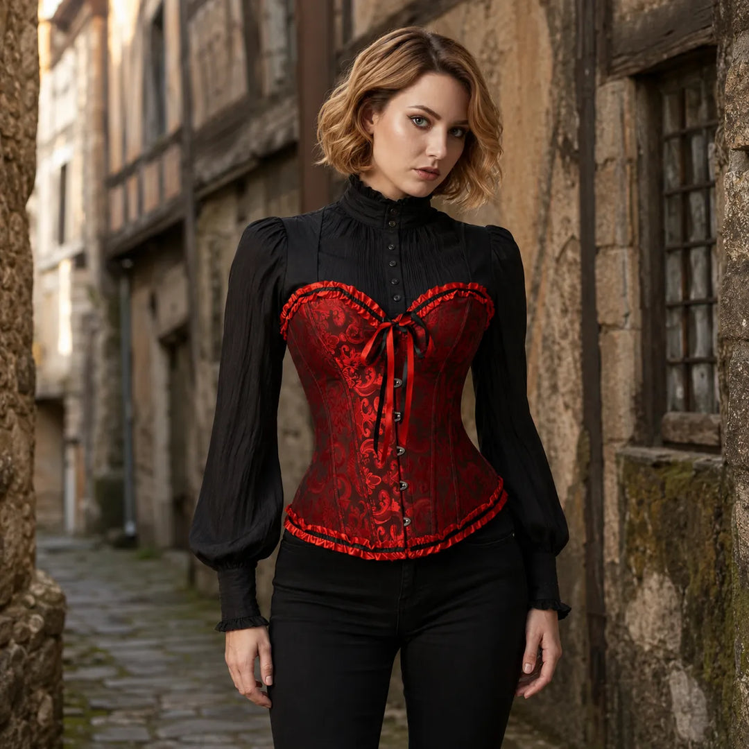 Steampunk Jacquard Lace-Up Corset
