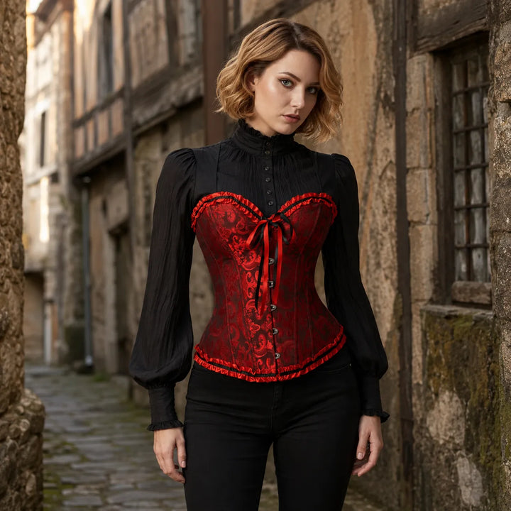 Steampunk Jacquard Lace-Up Corset