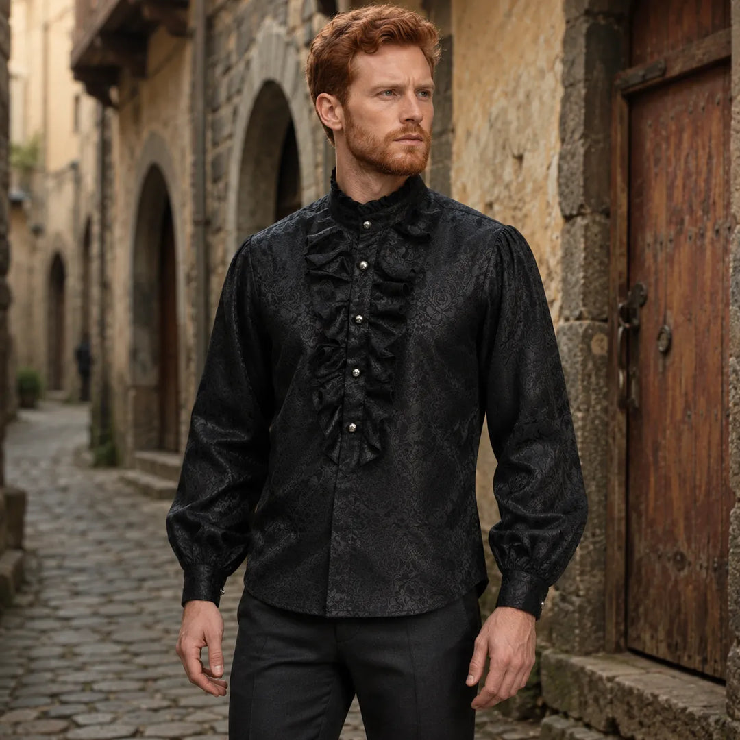 Steampunk Jacquard Ruffled Shirt