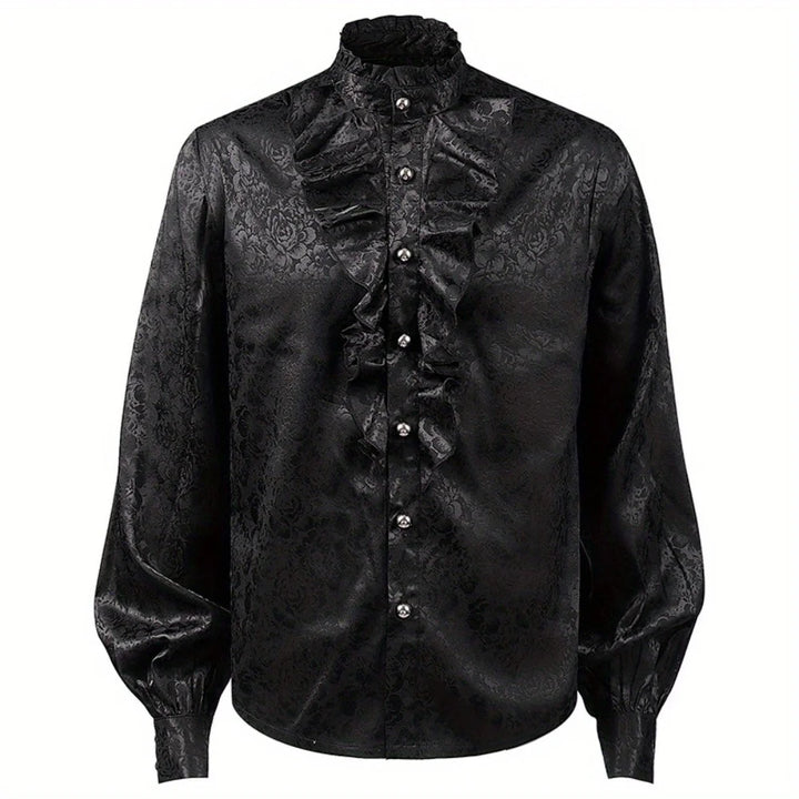 Steampunk Jacquard Ruffled Shirt – elegant style
