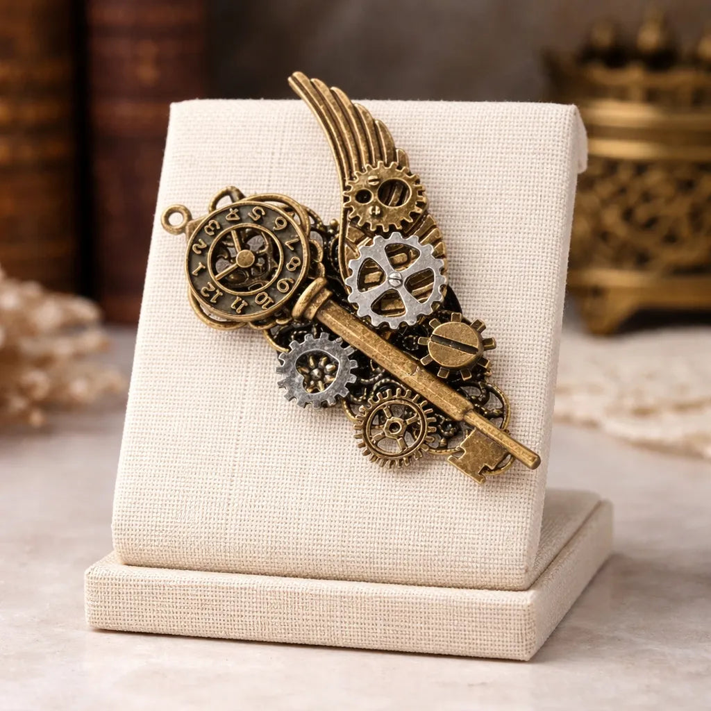 Steampunk Key Brooch