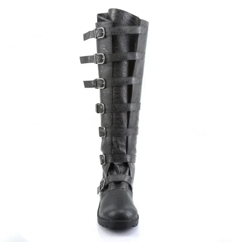 Steampunk Knight Medieval Boots black