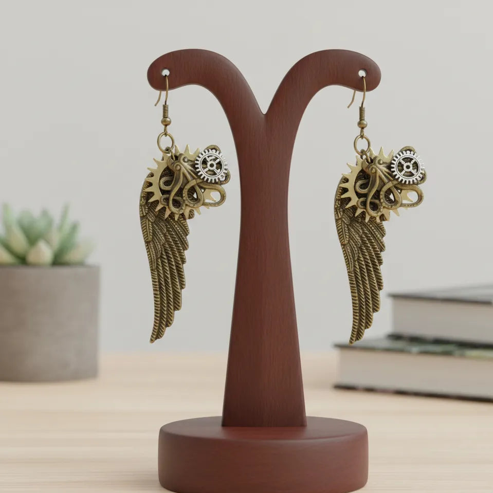 Steampunk Kraken Earrings