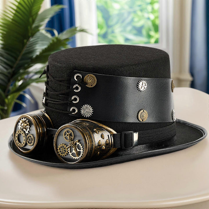 Steampunk Lace-up Hat With Goggles