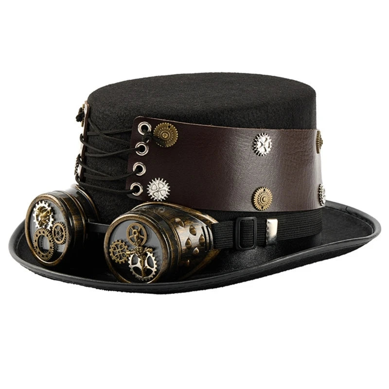 Steampunk Lace-up Hat With Goggles chic