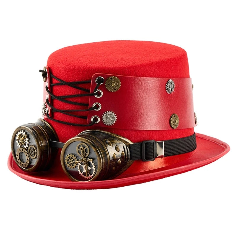 Steampunk Lace-up Hat With Goggles fashion